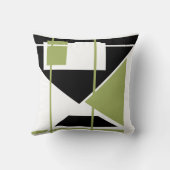 オリーブ白ブラックMCMルック三角形スクエアLInes クッション (裏面)