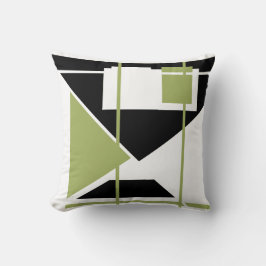 オリーブ白ブラックMCMルック三角形スクエアLInes クッション