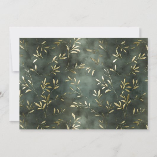 オリーブ祝リーフ写真のライフサービス 招待状 (裏面)