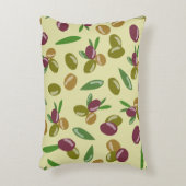 オリーブ素朴とオリーブの葉パターン アクセントクッション (正面(垂直))