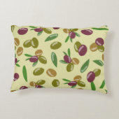 オリーブ素朴とオリーブの葉パターン アクセントクッション (裏面)