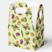 オリーブ素朴とオリーブの葉パターン フェイバーボックス (オープン)