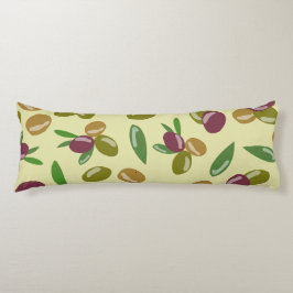 オリーブ素朴とオリーブの葉パターン ボディピロー