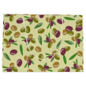 オリーブ素朴とオリーブの葉パターン ラージペーパーバッグ (裏面)