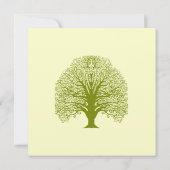 オリーブ素朴グリーンお洒落と渦巻き木 招待状 (裏面)