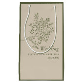 オリーブ素朴ツリーミニマルブ結婚ランチ スモールペーパーバッグ (正面)