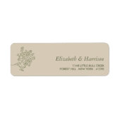 オリーブ素朴ツリーミニマルブ結婚ランチ ラベル (正面)