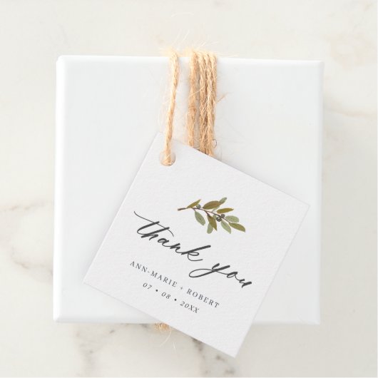 オリーブ素朴ブランチありがとう結婚式の引き出物ラベル フェイバータグ (インサイチュ)