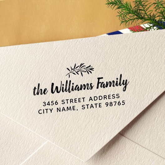 オリーブ素朴ブランチ差出人住所 セルフインキングスタンプ