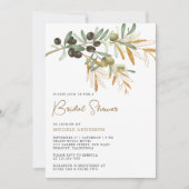 オリーブ素朴ブランチ離れブライダルシャワー 招待状 (正面)