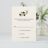 オリーブ素朴ブランチRSVPカード 出欠カード (スタンド正面)