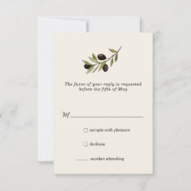 オリーブ素朴ブランチRSVPカード