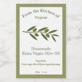 オリーブ素朴油ボトルクラフトラベルシール ワインラベル (シングルラベル)