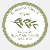 オリーブ素朴油ラベルクラフトシール ラウンドシール (正面)
