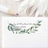 オリーブ素朴葉住所 シールモダン ラベル (インサイチュ)