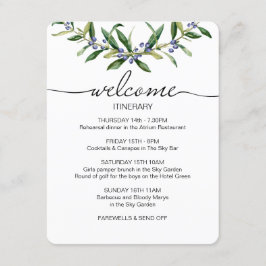 オリーブ結婚の旅程の歓迎 エンクロージャーカード