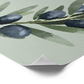 オリーブ結婚の緑葉の歓迎 ポスター (角)