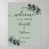 オリーブ結婚の緑葉の歓迎 ポスター (正面)