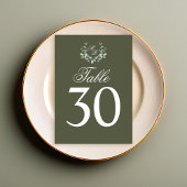 オリーブ結婚グリーンのテーブルナンバーモノグラム テーブルナンバー