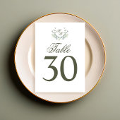 オリーブ結婚グリーンのテーブルナンバーモノグラム テーブルナンバー