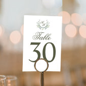 オリーブ結婚グリーンのテーブルナンバーモノグラム テーブルナンバー