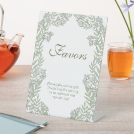 オリーブ結婚グリーンのヴィンテージ 台座サイン