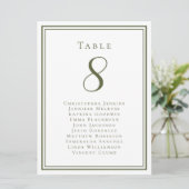 オリーブ結婚グリーンの客席番号 招待状 (スタンド正面)
