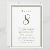 オリーブ結婚グリーンの客席番号 招待状 (裏面)