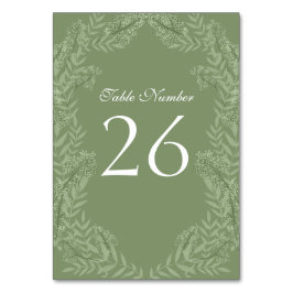 オリーブ結婚グリーンヴィンテージ テーブルナンバー