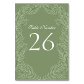 オリーブ結婚グリーンヴィンテージ テーブルナンバー (正面)