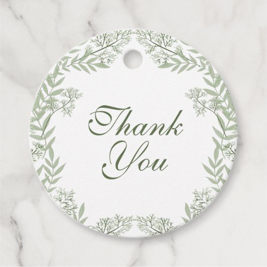 オリーブ結婚グリーンヴィンテージ フェイバータグ (正面)