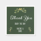 オリーブ結婚グリーン紙ナプキン スタンダードカクテルナプキン (正面)