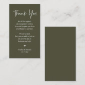オリーブ結婚セージ緑、心から感謝する エンクロージャーカード (正面/裏面)