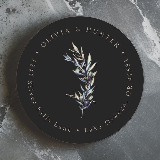 オリーブ結婚ブランチのカップル名差出人住所 ラウンドシール