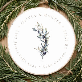 オリーブ結婚ブランチのカップル名差出人住所 ラウンドシール