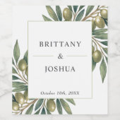 オリーブ結婚地中海のテーマ ワインラベル (シングルラベル)