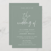 オリーブ結婚式招待状 招待状 (正面/裏面)