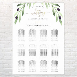 オリーブ結婚枝の座席表 ポスター