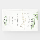 オリーブ結婚枝の歓迎サイン 横断幕 (横)