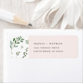 オリーブ絵を描の枝 |シンプル赤面ピンク結婚ズ ラベル (インサイチュ)