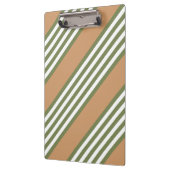 オリーブ緑と白ストライプ色のタンパターン クリップボード (左)