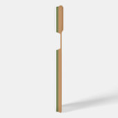 オリーブ緑と白ストライプ色のタンパターン iPhoneケース (右側面)