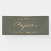 オリーブ緑のスクリプエレガントトブライダルシャワーへようこそ 横断幕 (横)