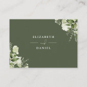 オリーブ緑のフローラの願い結婚井戸 エンクロージャーカード (裏面)