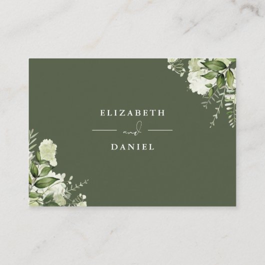 オリーブ緑のフローラの願い結婚井戸 エンクロージャーカード (裏面)