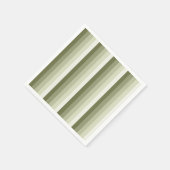 オリーブ緑の影のストライプ スタンダードカクテルナプキン (角)
