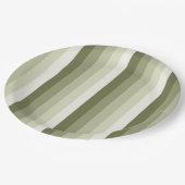 オリーブ緑の影のストライプ ペーパープレート (アングル)