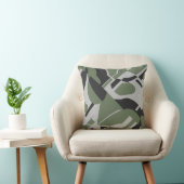 オリーブ緑グレーブラックアジはっきりしたヤントデザイン クッション (椅子)