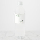 オリーブ緑色植物水彩 ペットボトルラベル (裏面)
