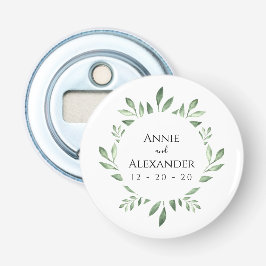 オリーブ緑色植物水彩 栓抜き